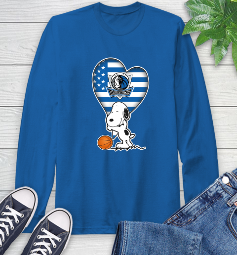 Dallas Mavericks NBA Basketball The Peanuts Movie Adorable Snoopy Long Sleeve T-Shirt 9