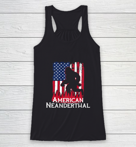 Proud American Neanderthal US Flag for Proud Neanderthals Racerback Tank