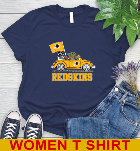 NFL Football Washington Redskins Darth Vader Baby Yoda Driving Star Wars Shirt Women's T-Shirt 12