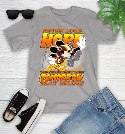 Washington Redskins NFL Football Mickey Disney Never Lose Hope Youth T-Shirt 4