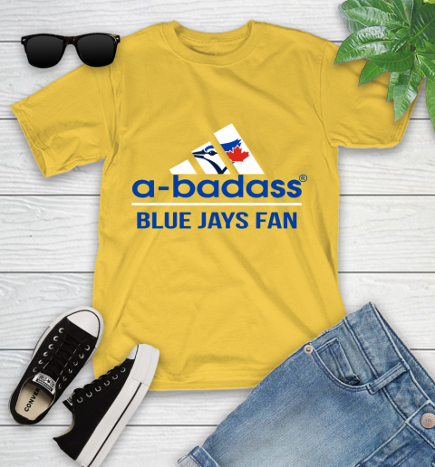 MLB A Badass Toronto Blue Jays Fan Adidas Baseball Sports Youth T-Shirt 10