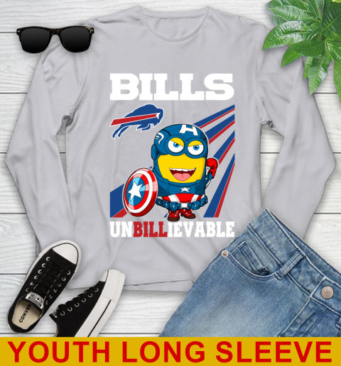 NFL Football Buffalo Bills Captain America Marvel Avengers Minion Shirt Youth Long Sleeve 5