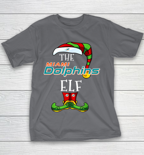 Miami Dolphins Christmas ELF Funny NFL Youth T-Shirt 5