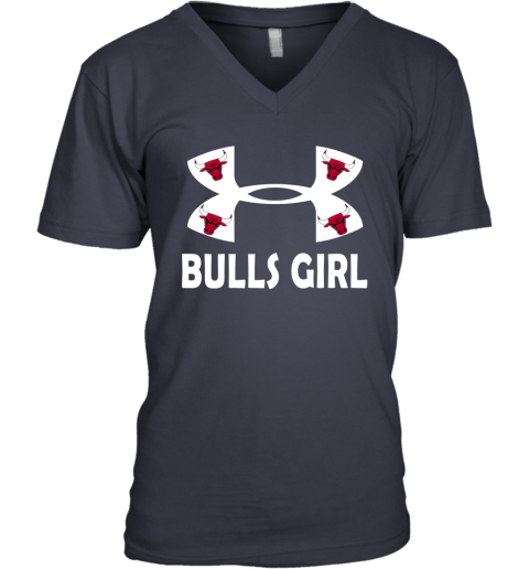 NBA Chicago Bulls Girl Under Armour Basketball Sports N1MwpTxXGuN v neck unisex 8 95 151514 front navy