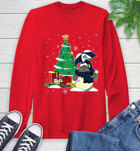 New York Yankees MLB Baseball Cute Tonari No Totoro Christmas Sports Long Sleeve T-Shirt 11