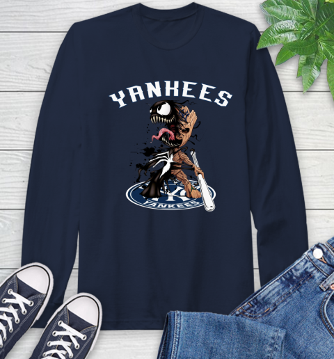 MLB New York Yankees Baseball Venom Groot Guardians Of The Galaxy Long Sleeve T-Shirt 4