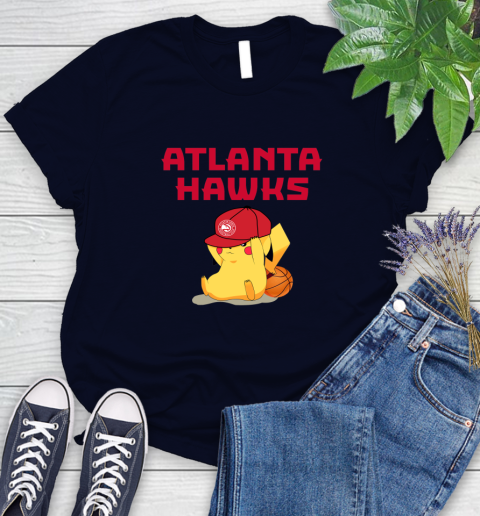 NBA Pikachu Basketball Sports Atlanta Hawks Women's T-Shirt 3