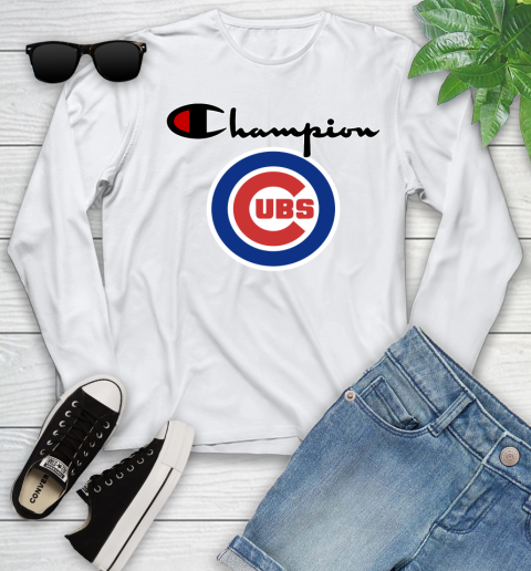 MLB Baseball Chicago Cubs Champion Shirt Youth Long Sleeve