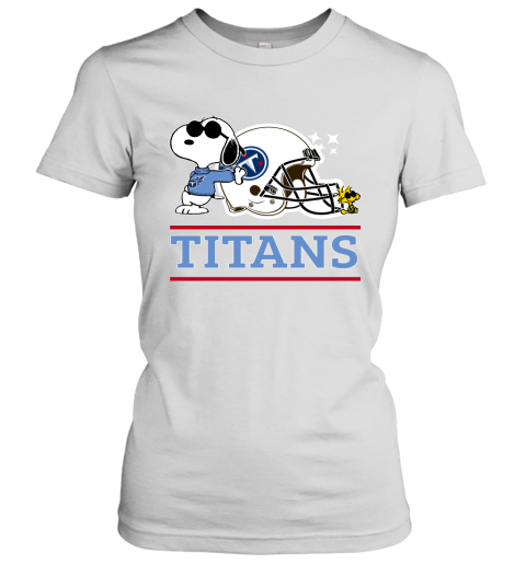 The Tennessee Titans Joe Cool And Woodstock Snoopy Mashup Women's T-Shirt