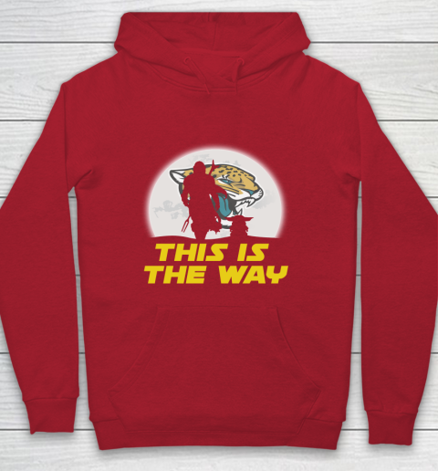 Jacksonville Jaguars NFL Football Star Wars Yoda And Mandalorian This Is The Way Youth Hoodie 7