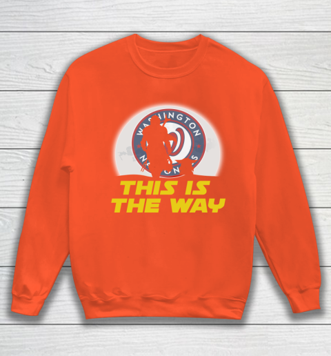 Washington Nationals MLB Baseball Star Wars Yoda And Mandalorian This Is The Way Sweatshirt 3