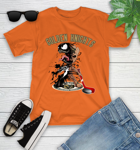 NHL Vegas Golden Knights Hockey Venom Groot Guardians Of The Galaxy Youth T-Shirt 7
