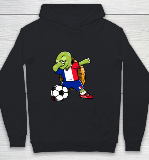 Dabbing Turtle France Soccer Fans Jersey French Football Youth Hoodie