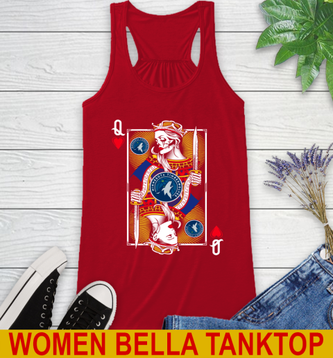 NBA Basketball Minnesota Timberwolves The Queen Of Hearts Card Shirt Racerback Tank 4