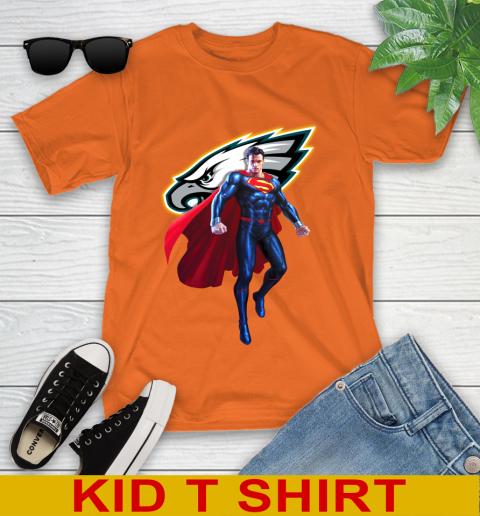 NFL Superman DC Sports Football Philadelphia Eagles Youth T-Shirt 7