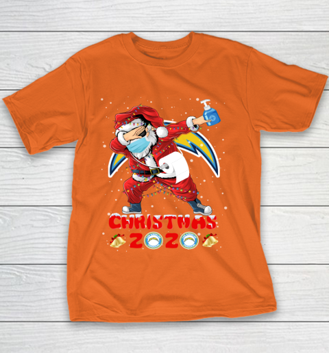 Los Angeles Chargers Funny Santa Claus Dabbing Christmas 2020 NFL Youth T-Shirt 4