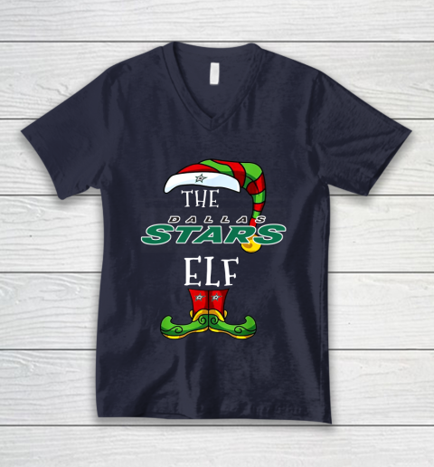 Dallas Stars Christmas ELF Funny NHL V-Neck T-Shirt 2