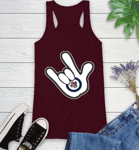 Winnipeg Jets NHL Hockey Mickey Rock Hand Disney Racerback Tank 3