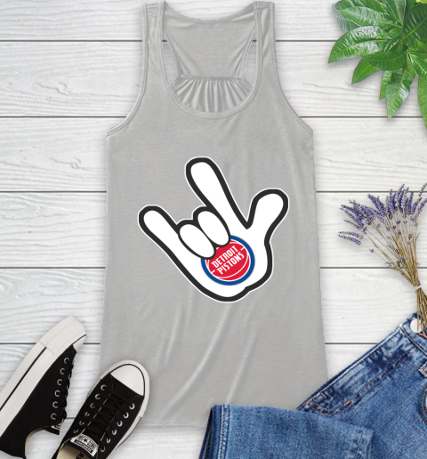 Detroit Pistons NBA Basketball Mickey Rock Hand Disney Racerback Tank