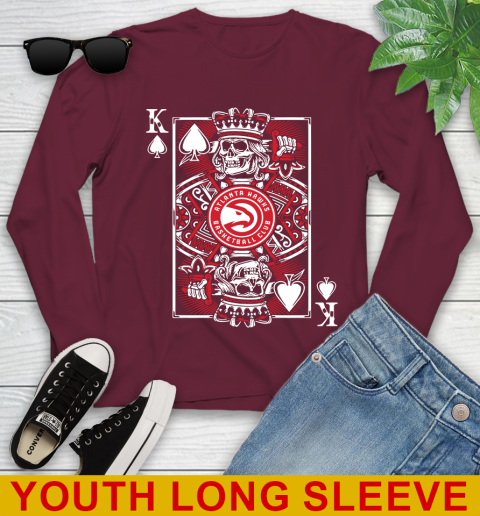 Atlanta Hawks NBA Basketball The King Of Spades Death Cards Shirt Youth Long Sleeve 6