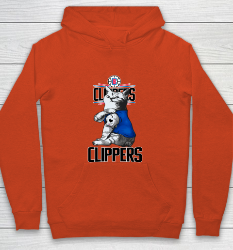 NBA Basketball My Cat Loves LA Clippers Youth Hoodie 3