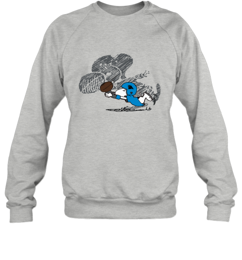 j9ca carolina panthers snoopy plays the football game sweatshirt 35 front sport grey