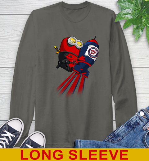 MLB Baseball Washington Nationals Deadpool Minion Marvel Shirt Long Sleeve T-Shirt 10