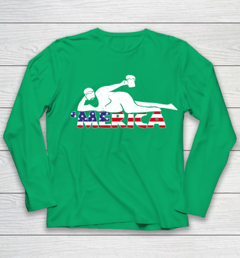 Beer Lover Funny Shirt Mens 4th Of July Merica Fat Party Funny Drinking Adult Joke Youth Long Sleeve 4
