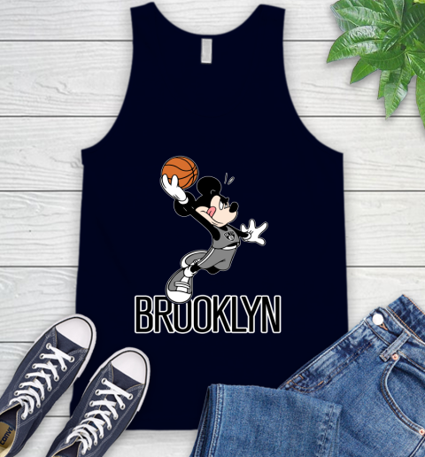 NBA Basketball Brooklyn Nets Cheerful Mickey Mouse Shirt Tank Top 3
