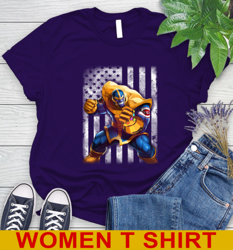 MLB Baseball Cincinnati Reds Thanos Marvel American Flag Shirt Women's T-Shirt 4