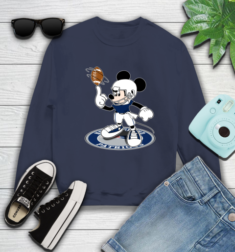 NFL Football New England Patriots Cheerful Mickey Disney Shirt Sweatshirt 3