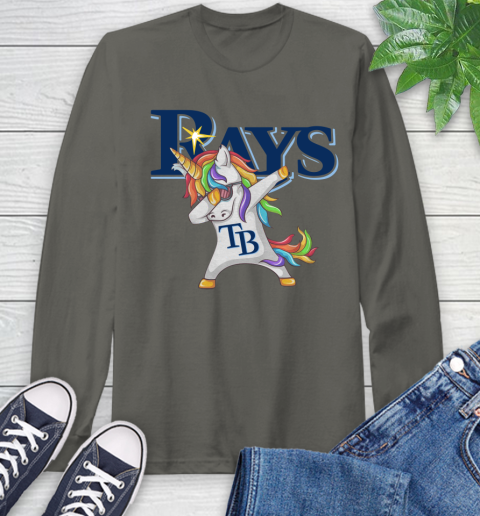Tampa Bay Rays MLB Baseball Funny Unicorn Dabbing Sports Long Sleeve T Shirt