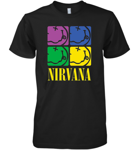 Nirvana Four Smiley Face Visionary Premium Men's T-Shirt