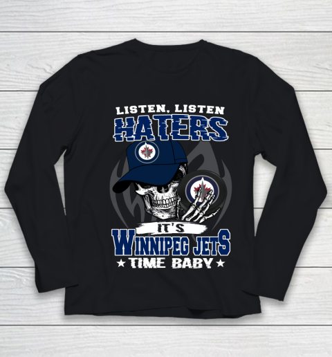 Listen Haters It is JETS Time Baby NHL Youth Long Sleeve Listen Haters It is JETS Time Baby NHL Youth Long Sleeve