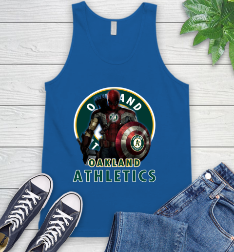 MLB Captain America Thor Spider Man Hawkeye Avengers Endgame Baseball Oakland Athletics Tank Top 5