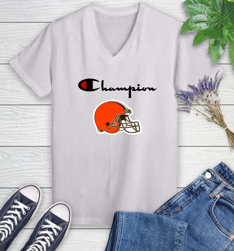 NFL Football Cleveland Browns Champion Shirt Women's V-Neck T-Shirt