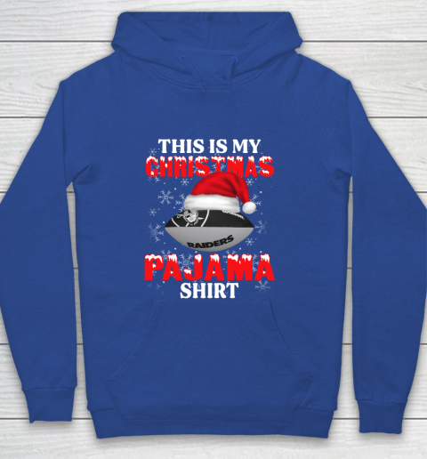 Oakland Raiders This Is My Christmas Pajama Shirt NFL Youth Hoodie 6