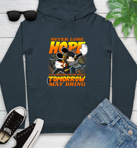 Jacksonville Jaguars NFL Football Mickey Disney Never Lose Hope Youth Hoodie 10