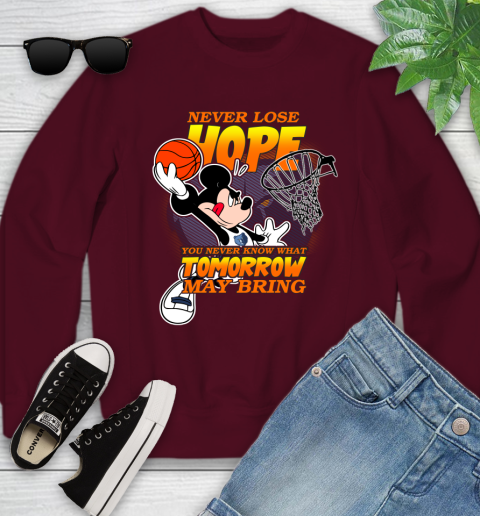 Memphis Grizzlies NBA Basketball Mickey Disney Never Lose Hope Youth Sweatshirt 4
