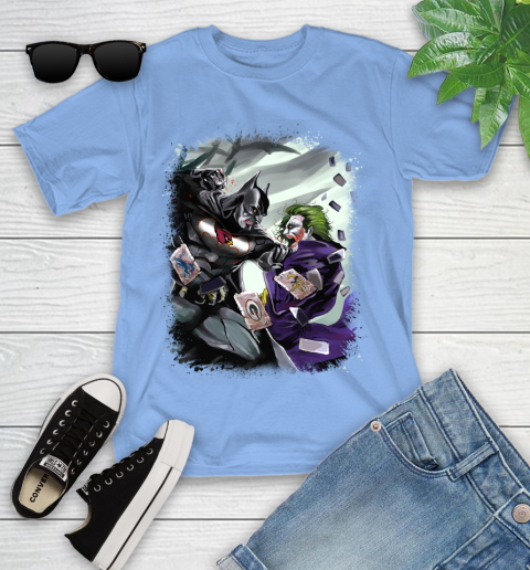 Arizona Cardinals NFL Football Batman Fighting Joker DC Comics Youth T Shirt Tee For Sports