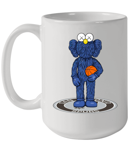 NBA Basketball San Antonio Spurs Kaws Bff Blue Figure Shirt Ceramic Mug 15oz