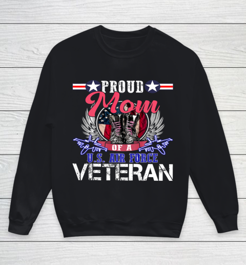 Veteran Shirt Vintage Proud Mom Of A U S Air Force Veteran Youth Sweatshirt