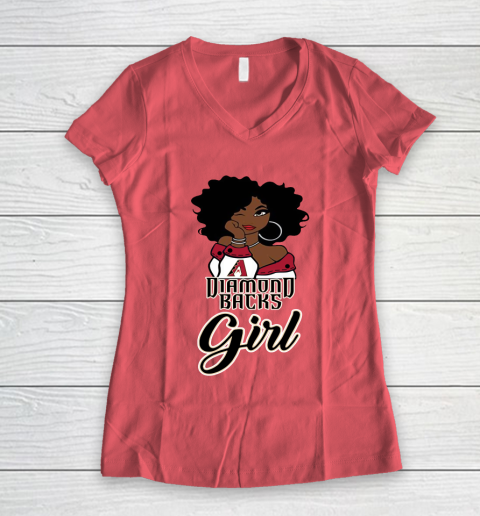 Arizona Diamondbacks Girl MLB Women's V-Neck T-Shirt 6
