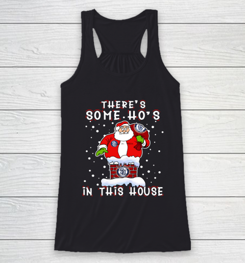 San Diego Padres Christmas There Is Some Hos In This House Santa Stuck In The Chimney MLB Racerback Tank