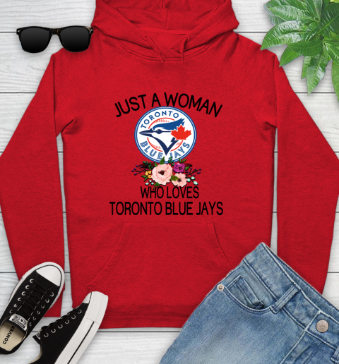 MLB Just A Woman Who Loves Toronto Blue Jays Baseball Sports Youth Hoodie 7