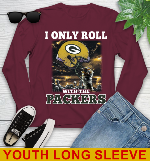Green Bay Packers NFL Football I Only Roll With My Team Sports Youth Long Sleeve 6
