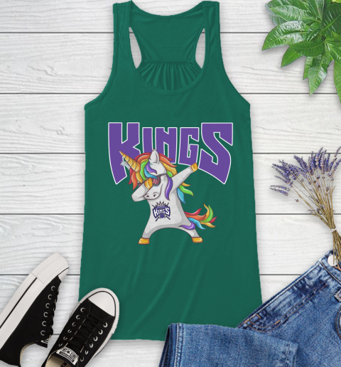 Sacramento Kings NBA Basketball Funny Unicorn Dabbing Sports Racerback Tank 7