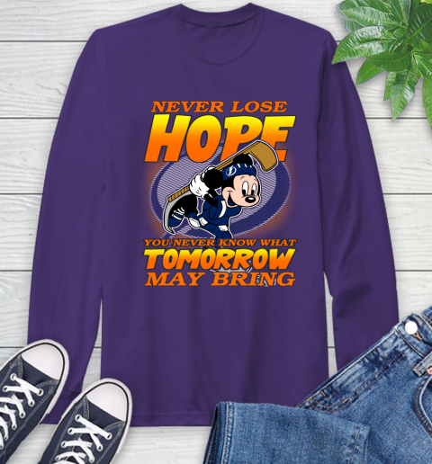 Tampa Bay Lightning NHL Hockey ootball Mickey Disney Never Lose Hope Long Sleeve T-Shirt 5