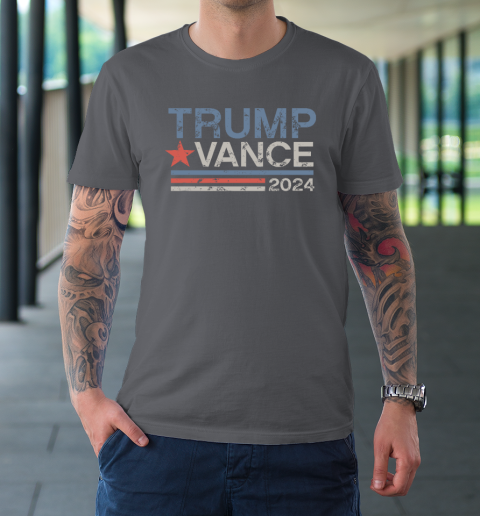 Trump Vance 2024 Retro Stripe Trump JD Vance T-Shirt 6