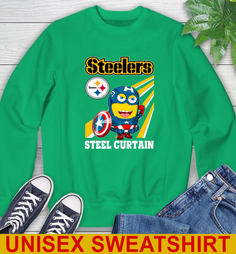 NFL Football Pittsburgh Steelers Captain America Marvel Avengers Minion Shirt Sweatshirt 8
